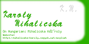 karoly mihalicska business card